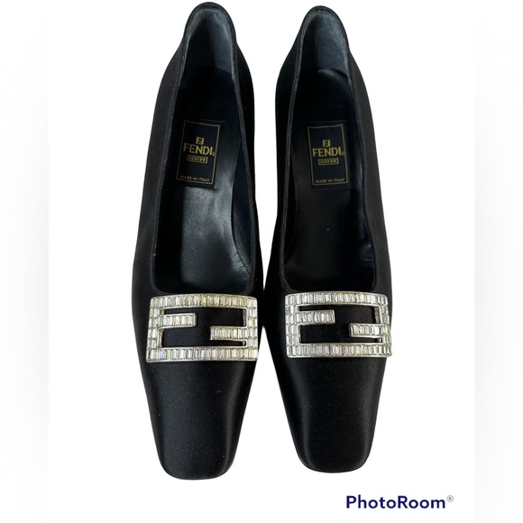 Fendi Shoes - Fendi crystal logo pumps shoes